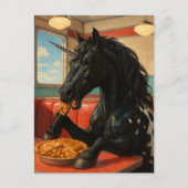 Cute Appaloosa Unicorn Eating Apple Pie Briefkaart (Voorkant)