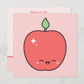 Cute Apple Birthday Kaart (Voorkant / Achterkant)