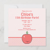 Cute Apple Birthday Kaart (Achterkant)