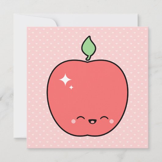Cute Apple Birthday Kaart (Voorkant)