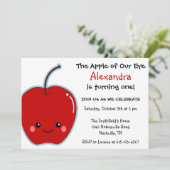 Cute Apple Birthday Kaart (Staand voorkant)