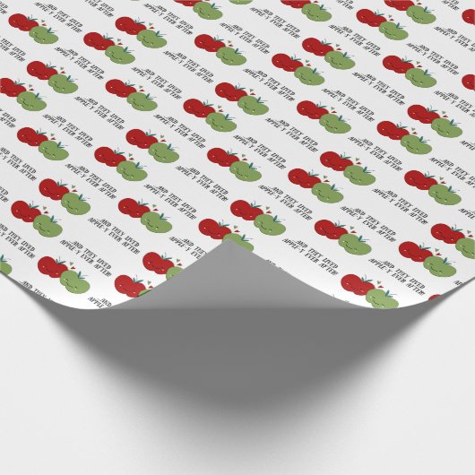 Cute Apple Cadeaupapier (Hoek)