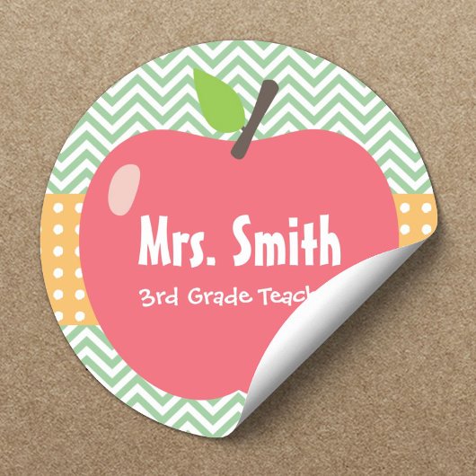 Cute Apple Chevron Stripes Stickers