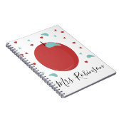 Cute Apple Confetti Teachers Name Notitieboek (Rechterzijde)
