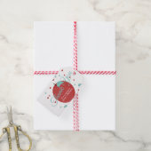 Cute Apple Confetti Verjaardag Rood Teal Cadeaulabel (Met Touw)