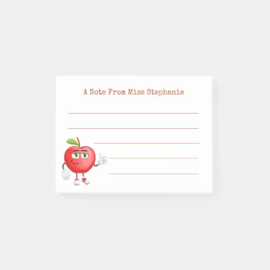 Cute Apple duikt op van leraar Post-it® Notes (Voorkant)