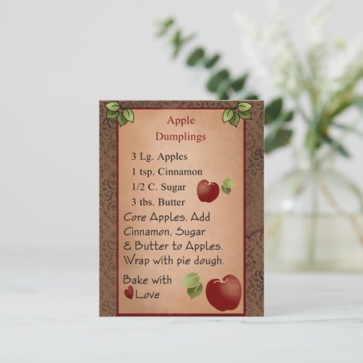 Cute Apple Dumplings Briefkaart (Staand voorkant)