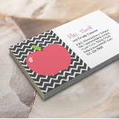 Cute Apple en Chalkboard Chevron Stripes leraar Visitekaartje