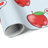 Cute Apple Love Pattern Cadeaupapier (Rol Hoek)