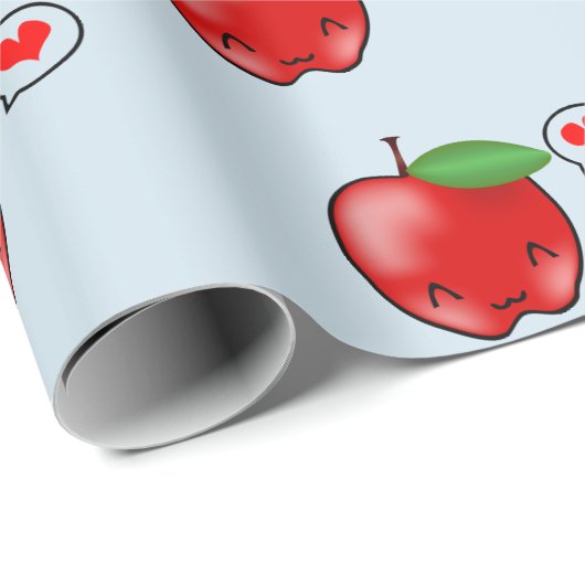 Cute Apple Love Pattern Cadeaupapier (Rol Hoek)