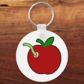 Cute Apple met worm Sleutelhanger (Voorkant)