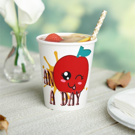 Cute Apple Papieren Bekers (Insitu)