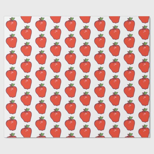 Cute Apple Pattern Cadeaupapier (Vlak)