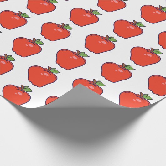 Cute Apple Pattern Cadeaupapier (Hoek)