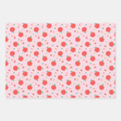 Cute Apple Pattern met Roze Achtergrond Inpakpapier Vel (Voorkant 2)