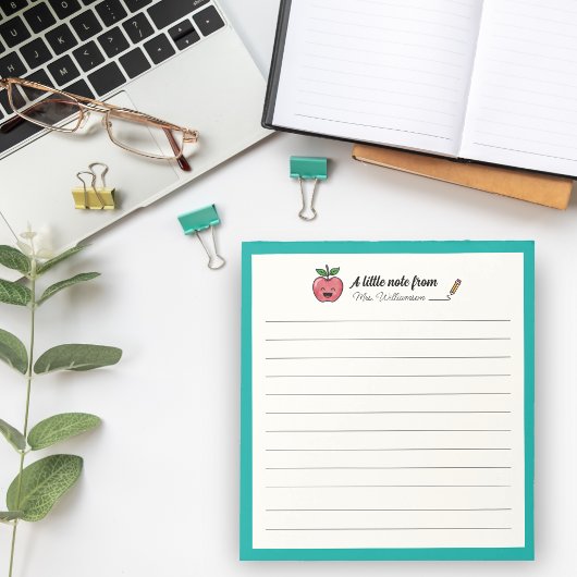 Cute Apple Pencil Teacher Appreciation Gift Notitieblok