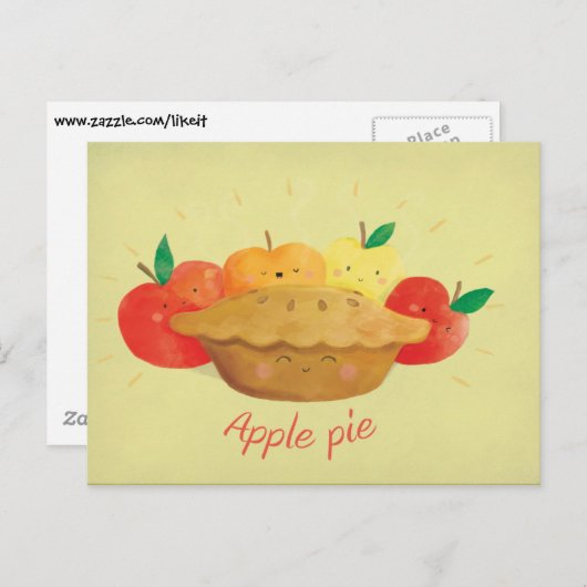 Cute Apple Pie Briefkaart (Voorkant / Achterkant)