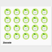 Cute Apple Ronde Sticker (Vel)