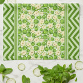 Cute Apple Slice Polka Dot & Chevron Green Theedoek (Gevouwen)
