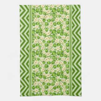 Cute Apple Slice Polka Dot & Chevron Green Theedoek