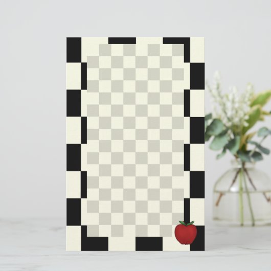 Cute Apple Stationery Briefpapier (Staand voorkant)