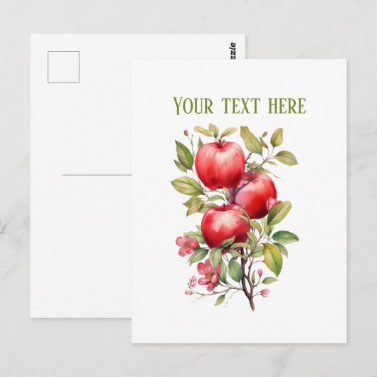 Cute apple vendors customizable briefkaart (Voorkant / Achterkant)