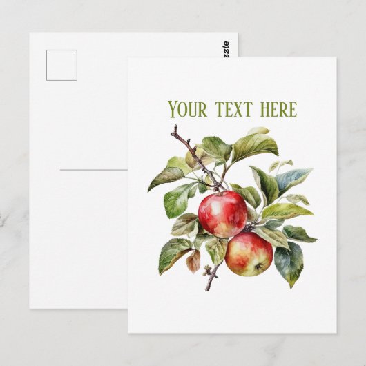 Cute apple vendors customizable  briefkaart (Voorkant / Achterkant)