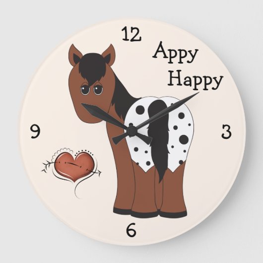 Cute Appy Happy Blanket Appaloosa Horse Grote Klok (Voorkant)