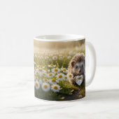 Cute April Hedgehog with Diamond Heart Koffiemok (Voorkant rechts)