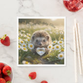 Cute April Hedgehog with Diamond Heart Servet (Insitu)