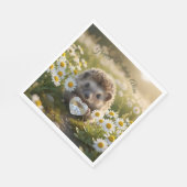 Cute April Hedgehog with Diamond Heart Servet (Hoek)