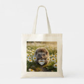 Cute April Hedgehog with Diamond Heart Tote Bag (Achterkant)
