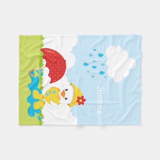 Cute April Showers Fleece Deken (Voorkant (Horizontaal))