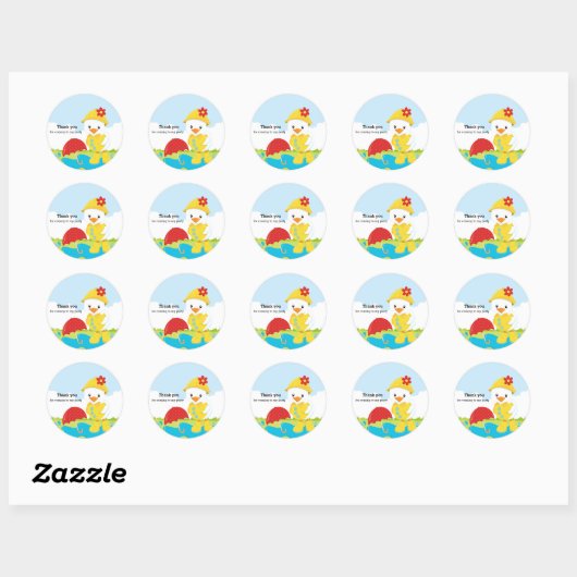 Cute April Showers Ronde Sticker (Vel)