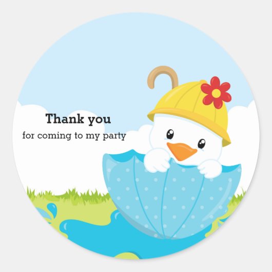 Cute April Showers Ronde Sticker (Voorkant)
