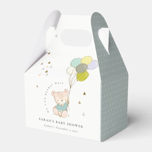 Cute Aqua Barly Wait Beer Balloon Baby shower Bedankdoosjes (Voorkant Zijde)