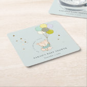 Cute Aqua Barly Wait Beer Balloon Baby shower Kartonnen Onderzetters (Schuin)