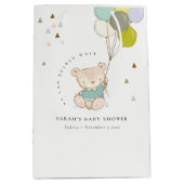 Cute Aqua Barly Wait Beer Balloon Baby shower Medium Cadeauzakje (Voorkant)