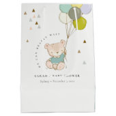 Cute Aqua Barly Wait Beer Balloon Baby shower Medium Cadeauzakje (Achterkant)