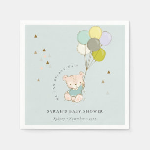 Cute Aqua Barly Wait Beer Balloon Baby shower Servet