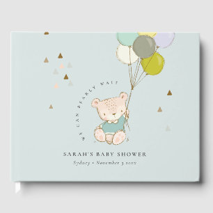 Cute Aqua Bearly Wait Beer Ballon Baby shower Gue Gastenboek