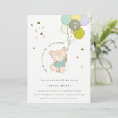 Cute Aqua Beer Ballon elke zondag uitnodigen Bedankkaart (Staand voorkant)