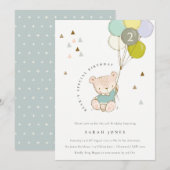 Cute Aqua Beer Ballon elke zondag uitnodigen Bedankkaart (Voorkant / Achterkant)