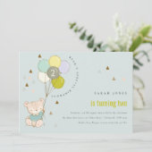 Cute Aqua Beer Ballon elke zondag uitnodigen Bedankkaart (Staand voorkant)