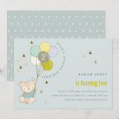 Cute Aqua Beer Ballon elke zondag uitnodigen Bedankkaart (Voorkant / Achterkant)