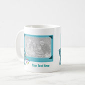 Cute Aqua Beer en hart persoonlijke foto Koffiemok (Voorkant links)