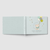 Cute Aqua Blue Beer Ballon Elke dag van de leeftij Gastenboek (Volledig)