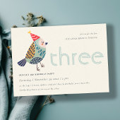 Cute Aqua Blue Birdie elke leeftijd van 3 jaar uit Bedankkaart