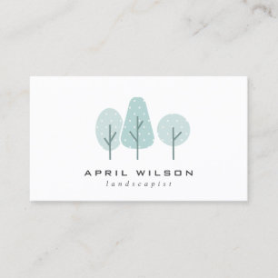 CUTE AQUA BLUE BLAUWGROEN TREE TRIO LANDSCAPAPY SE VISITEKAARTJE