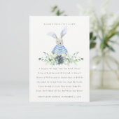 Cute Aqua Blue Bunny Foliage Books for Baby shower Informatiekaartje (Staand voorkant)